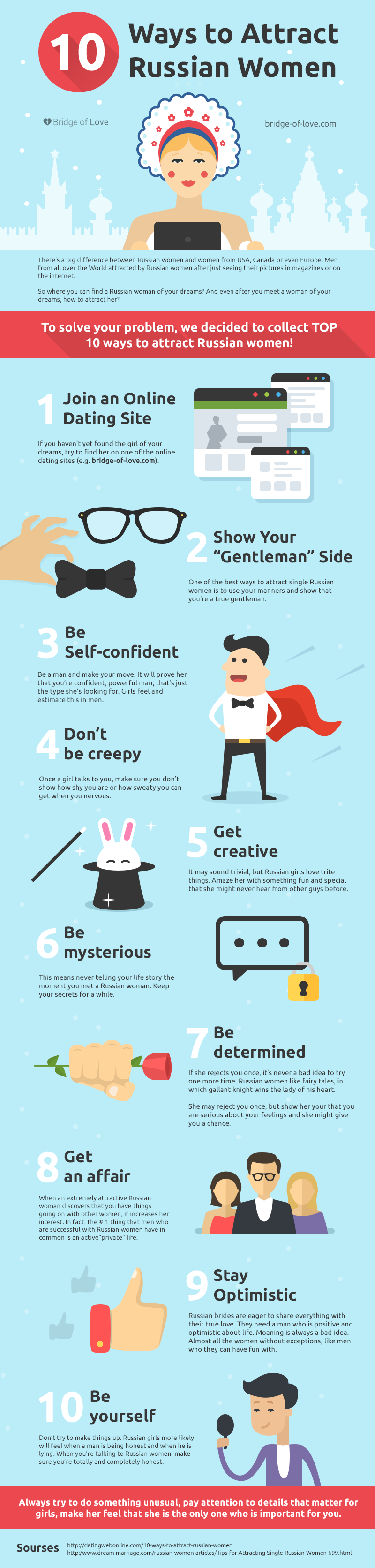 10 Ways to Attract Russian Women - Infographic